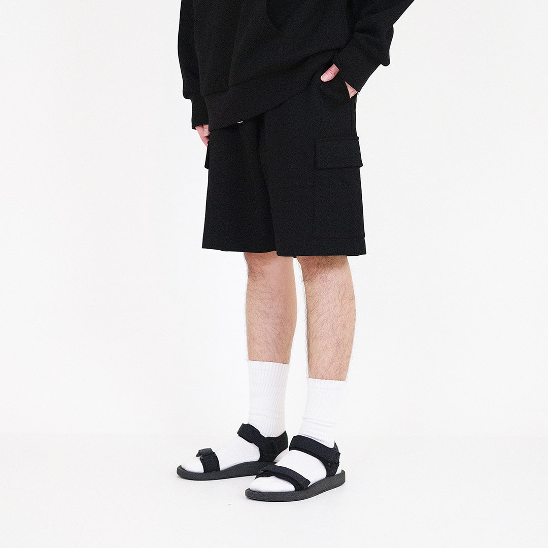 Men Cargo Sweat-Shorts - Black - SM2310147E