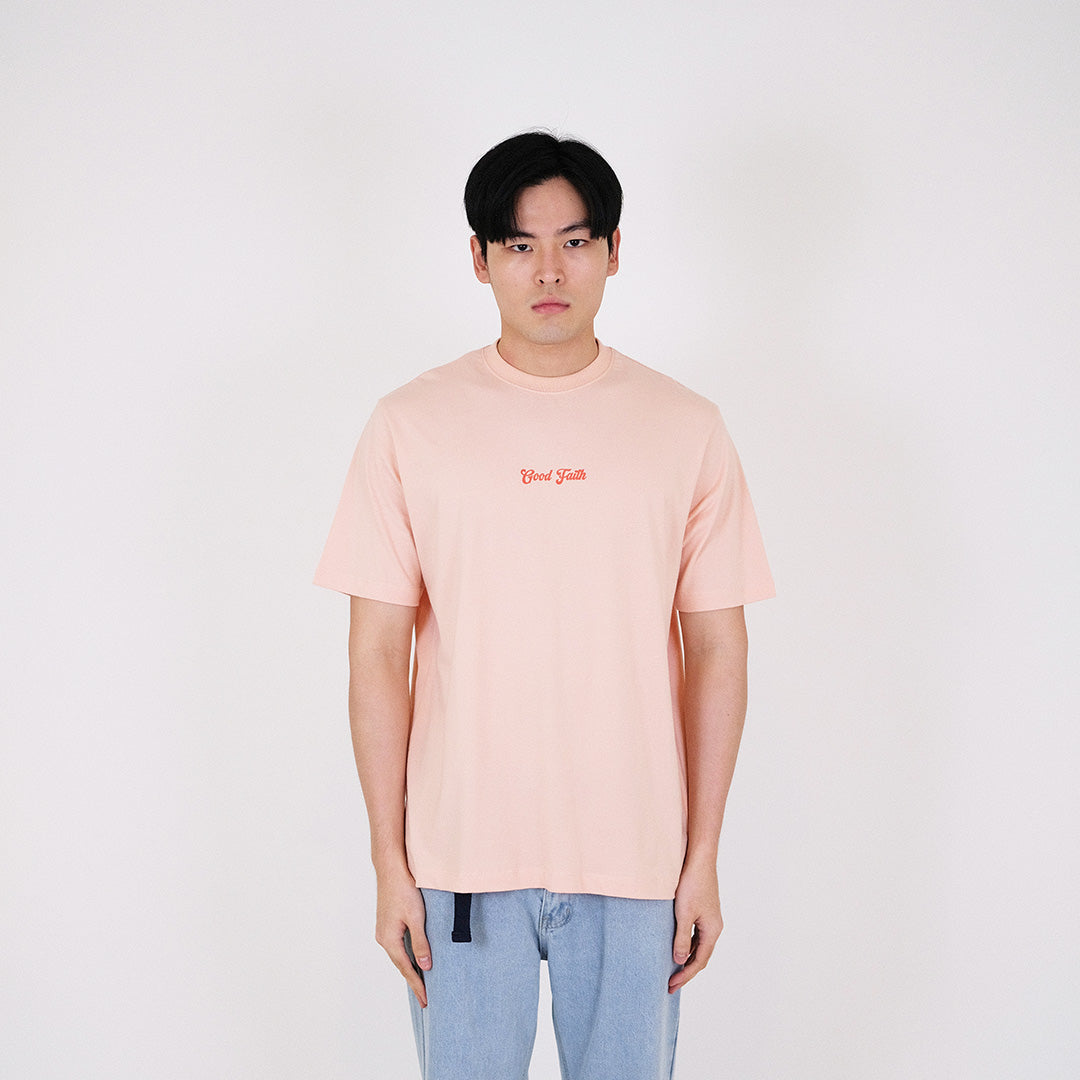 Men Graphic Tee - Soft Pink - SM2312145B