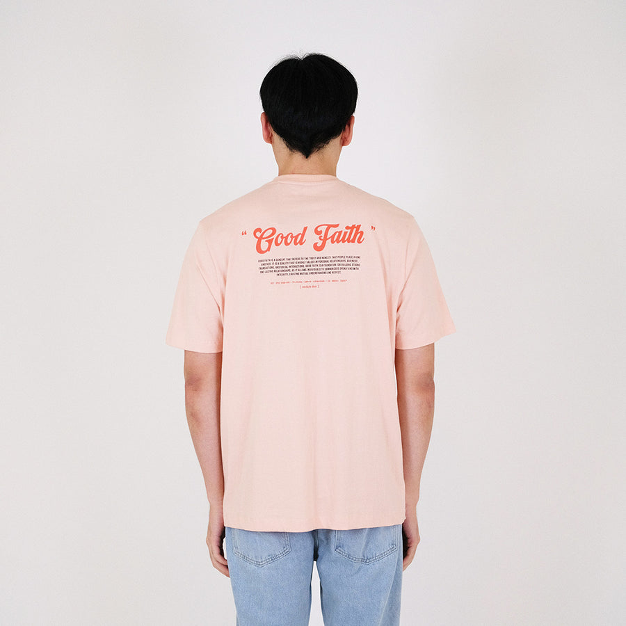 Men Graphic Tee - Soft Pink - SM2312145B