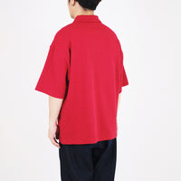 Mens Oversized Polo Tee - Dark Red - SM2312196B