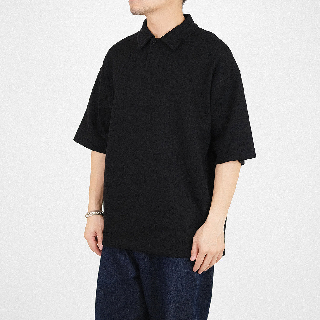 Mens Oversized Polo Tee - Black - SM2312196C