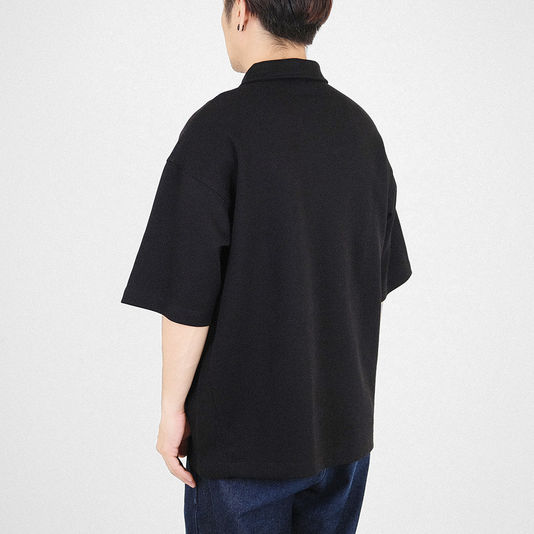 Mens Oversized Polo Tee - Black - SM2312196C