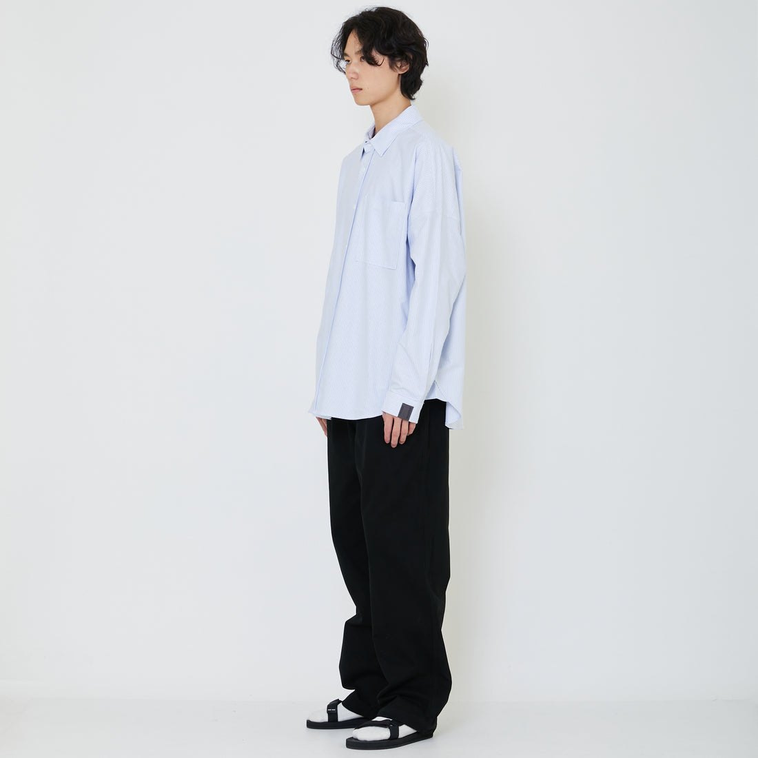 Men Oversized Shirt - Light Blue - SM2401013B