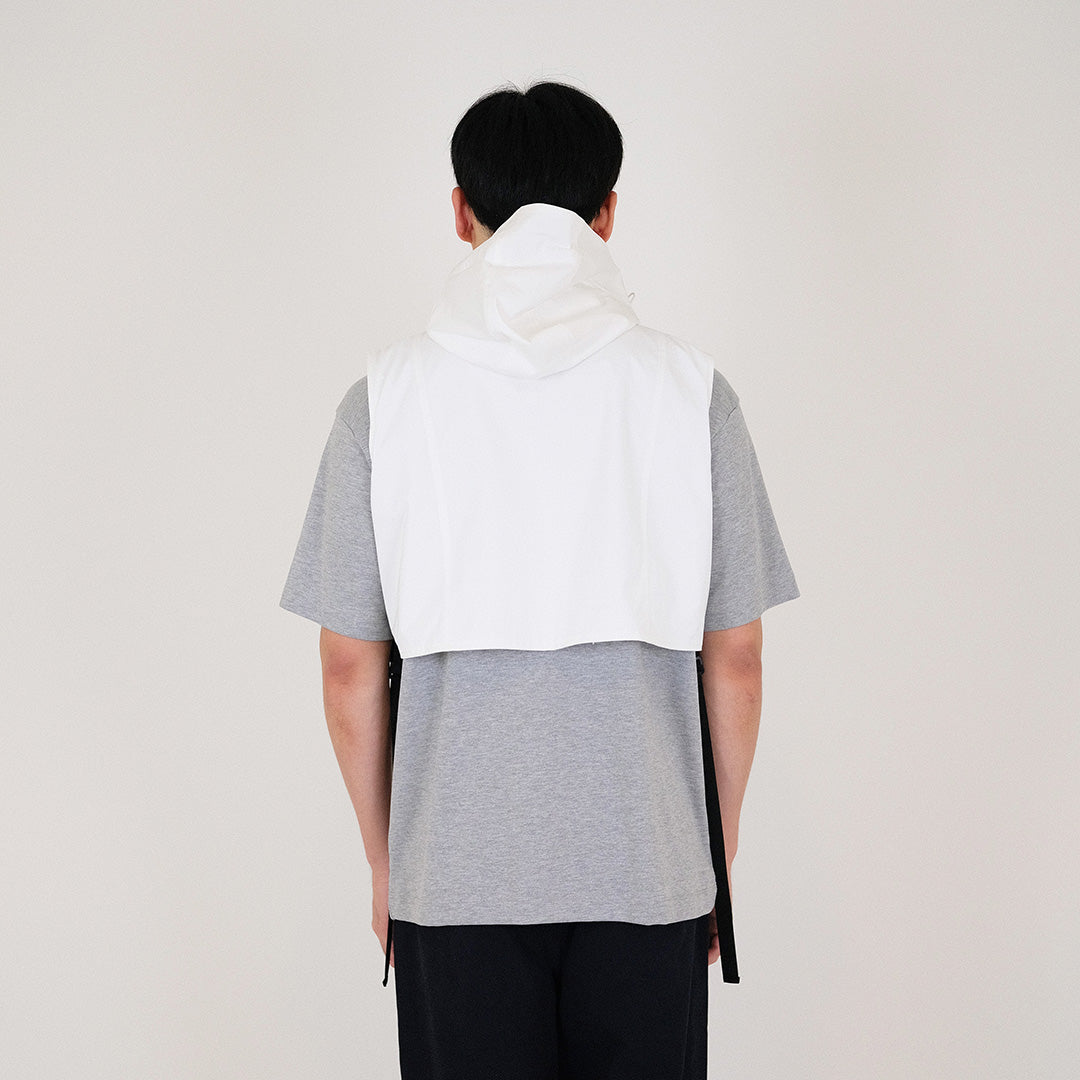 Men Hooded Vest Top - Off White - SM2401016A