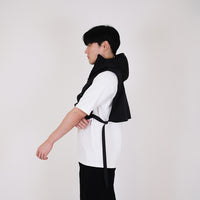 Men Hooded Vest Top - Black - SM2401016C