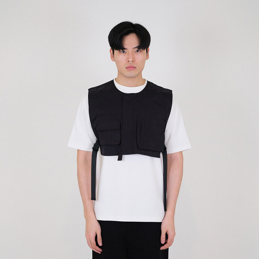 Men Vest Top - Black - SM2401017B