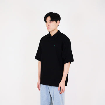 Mens Oversized Polo Tee - Black - SM2407121D