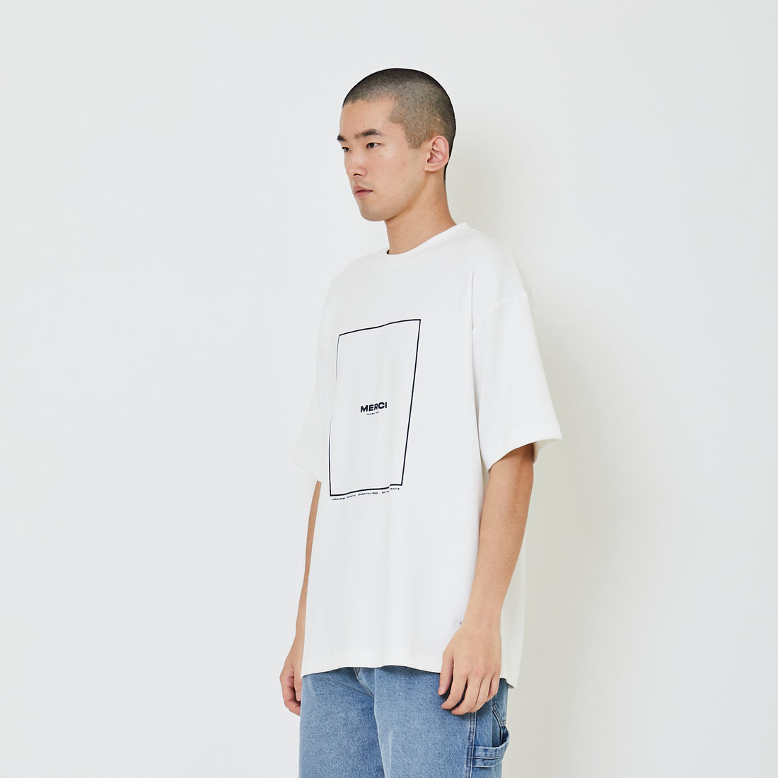 Men Oversized Pique Top - Off White - SM2403064A