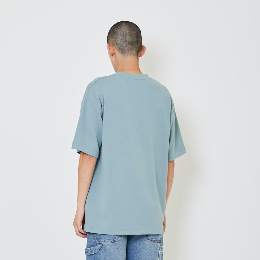 Men Oversized Pique Top - Light Blue - SM2403064B