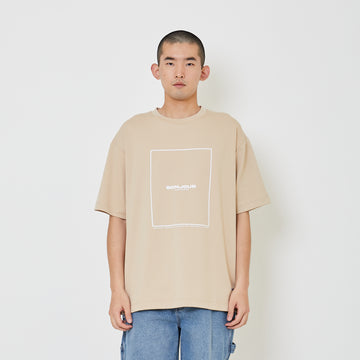 Men Oversized Pique Top - Beige - SM2403064C