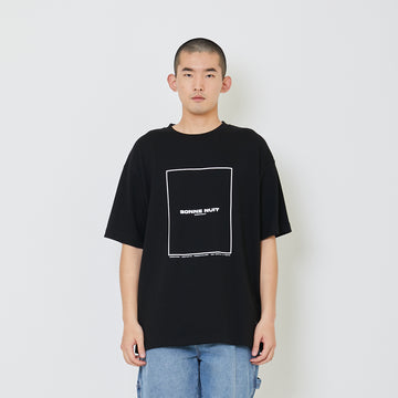 Men Oversized Pique Top - Black - SM2403064D