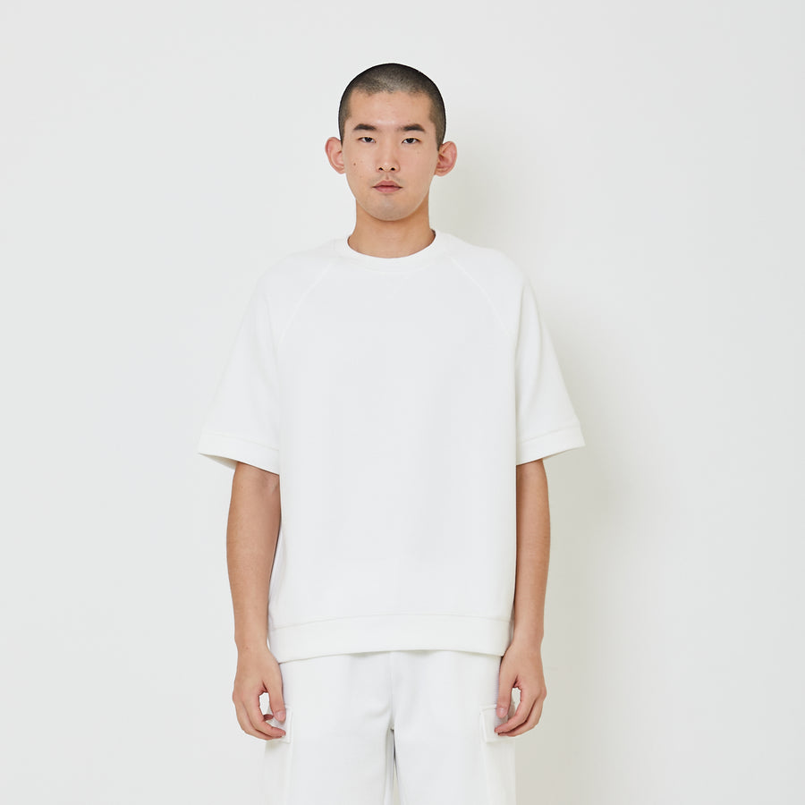 Men Oversized Waffle Knit Top - Off White - SM2404075A