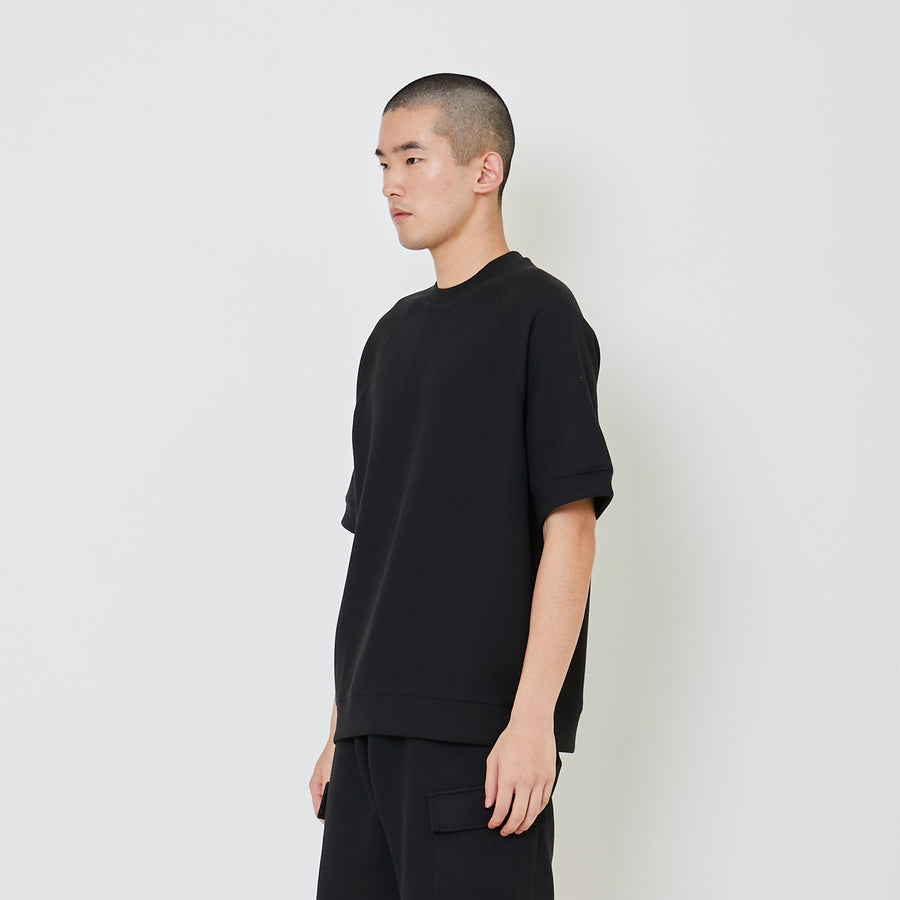 Men Oversized Waffle Knit Top - Black - SM2404075D