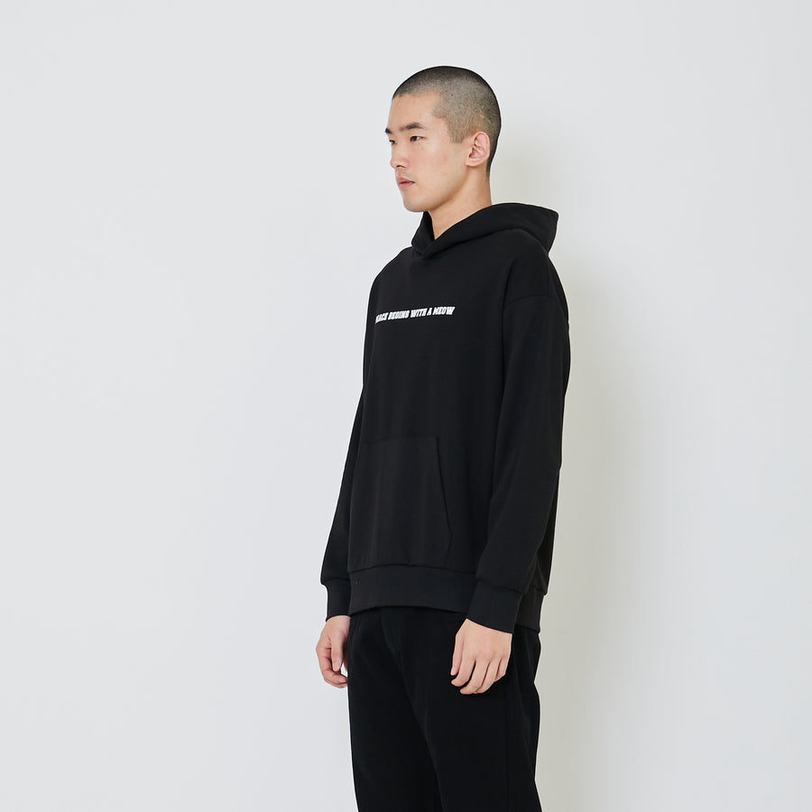 Men Printed Oversized Hoodie - Black - SM2404077D