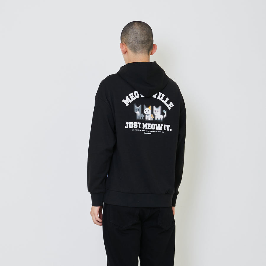 Men Printed Oversized Hoodie - Black - SM2404077D