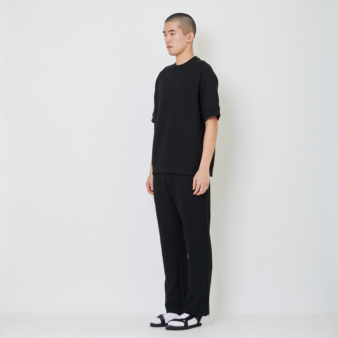 Men Waffle Knit Cargo Pants - Black - SM2404078C