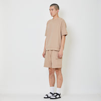 Men Waffle Knit Cargo Shorts - Beige - SM2404111B