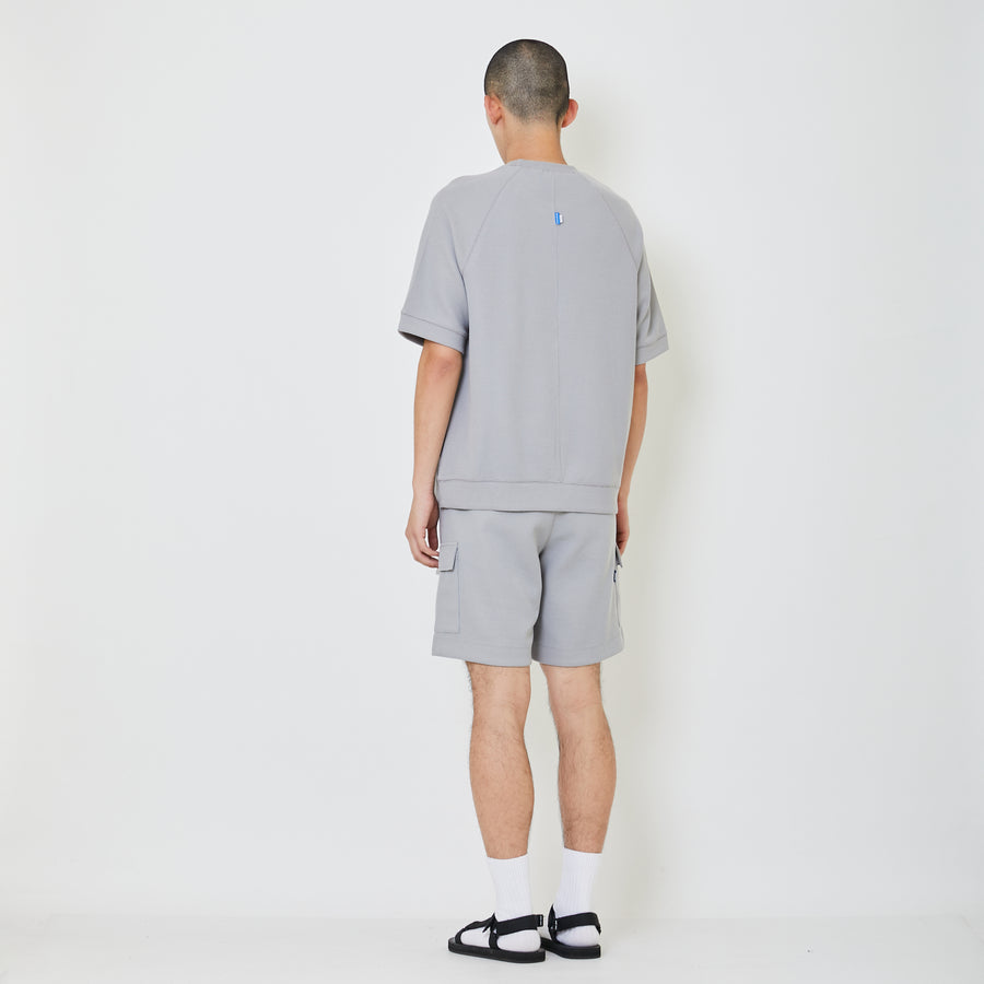 Men Waffle Knit Cargo Shorts - Light Grey - SM2404111C