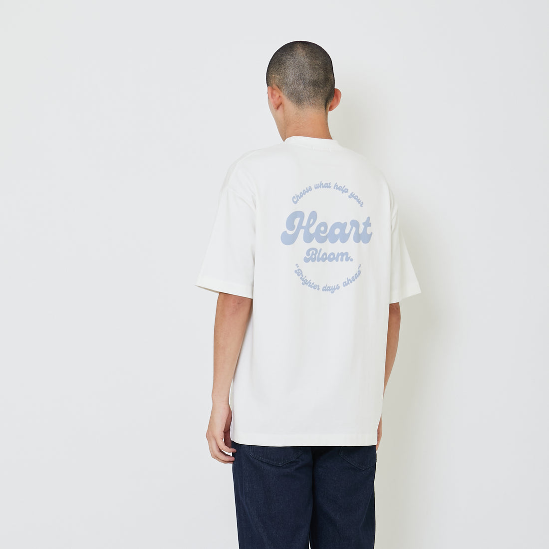 Men Printed Oversized Tee - Off White - SM2405080A