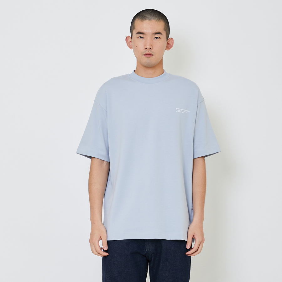 Men Printed Oversized Tee - Blue - SM2405080C