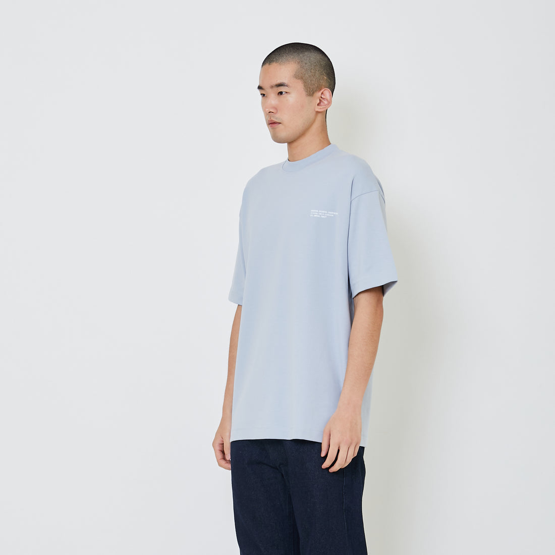 Men Printed Oversized Tee - Blue - SM2405080C