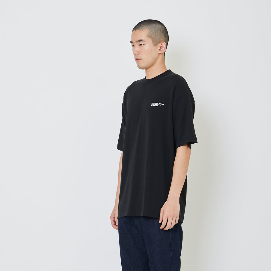 Men Printed Oversized Tee - Black - SM2405080D