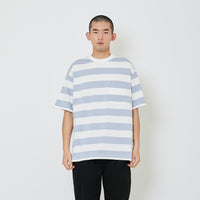 Men Oversized Stripe Tee - Blue - SM2405081A