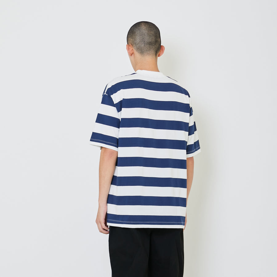 Men Oversized Stripe Tee - Navy - SM2405081C