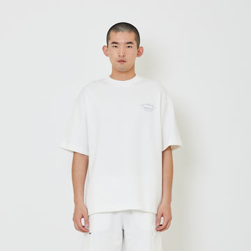 Men Embroidery Oversized Pique Top - Off White - SM2405082A