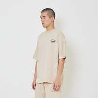 Men Embroidery Oversized Pique Top - Beige - SM2405082B