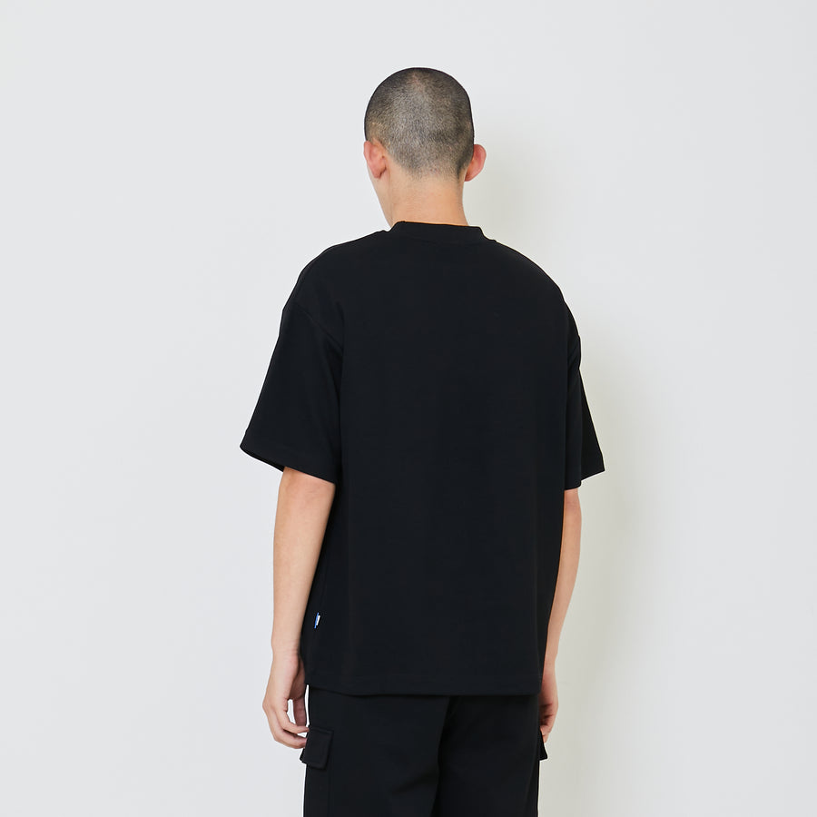 Men Embroidery Oversized Pique Top - Black - SM2405082C