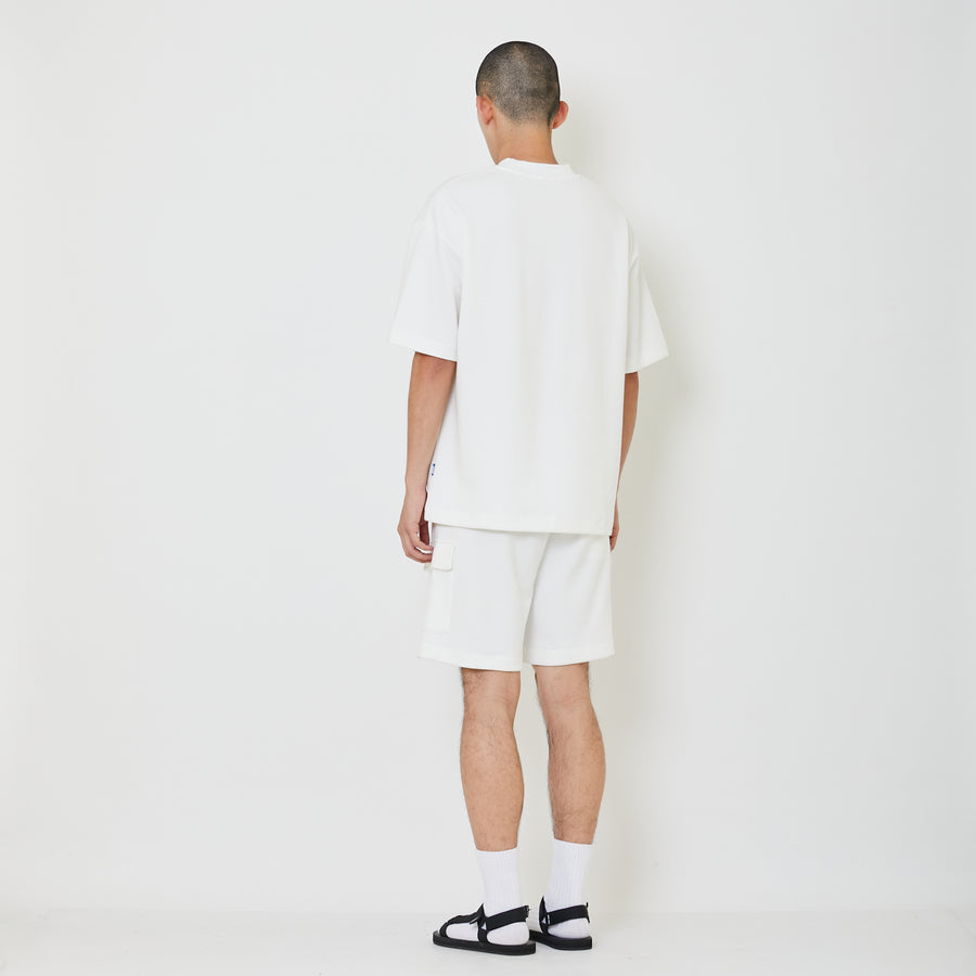 Men Pique Cargo Shorts - Off White - SM2405083A