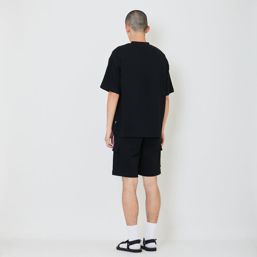 Men Pique Cargo Shorts - Black - SM2405083C