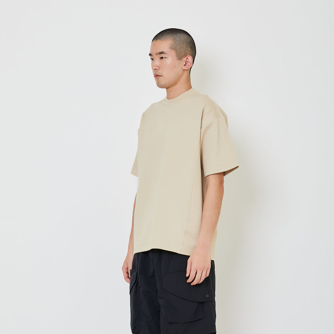 Men Oversized Top - Beige - SM2405084C