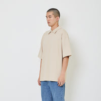 Men Oversized Polo Tee - Beige - SM2405089B