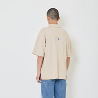 Men Oversized Polo Tee - Beige - SM2405089B