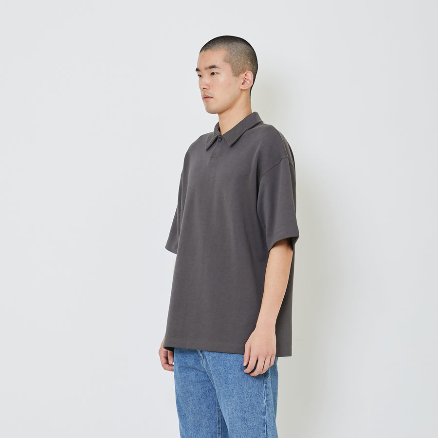 Men Oversized Polo Tee - Metal - SM2405089C