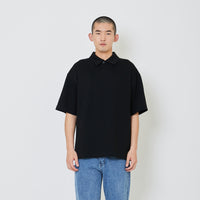 Men Oversized Polo Tee - Black - SM2405089D