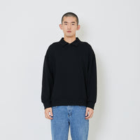 Men Oversized Polo Sweater - Black - SM2405090C