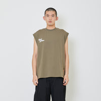 Men Printed Oversized Sleeveless Top - Army Green - SM2406097C