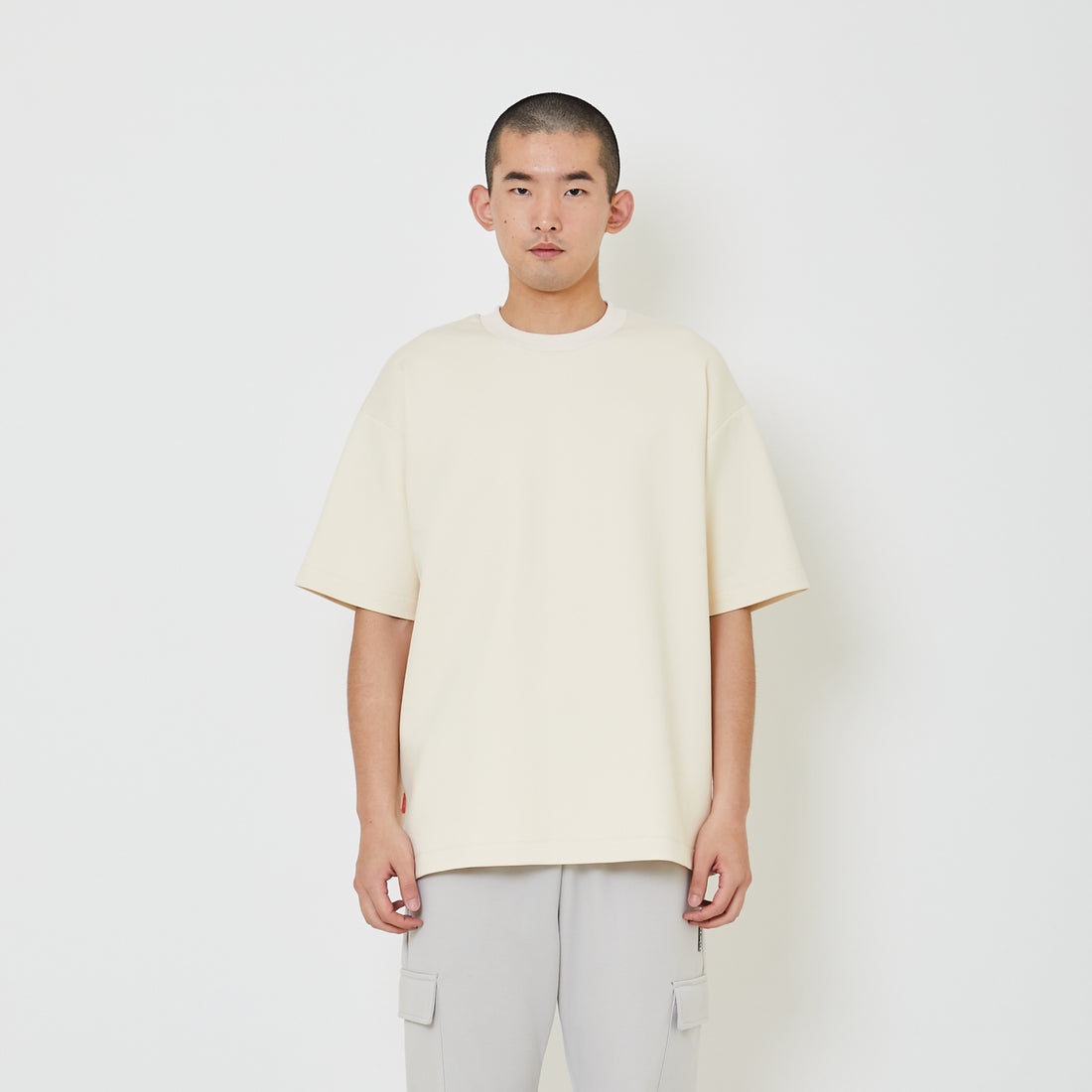 Men Oversized Neoprene Top - Cream - SM2406098C