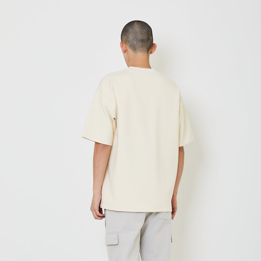 Men Oversized Neoprene Top - Cream - SM2406098C