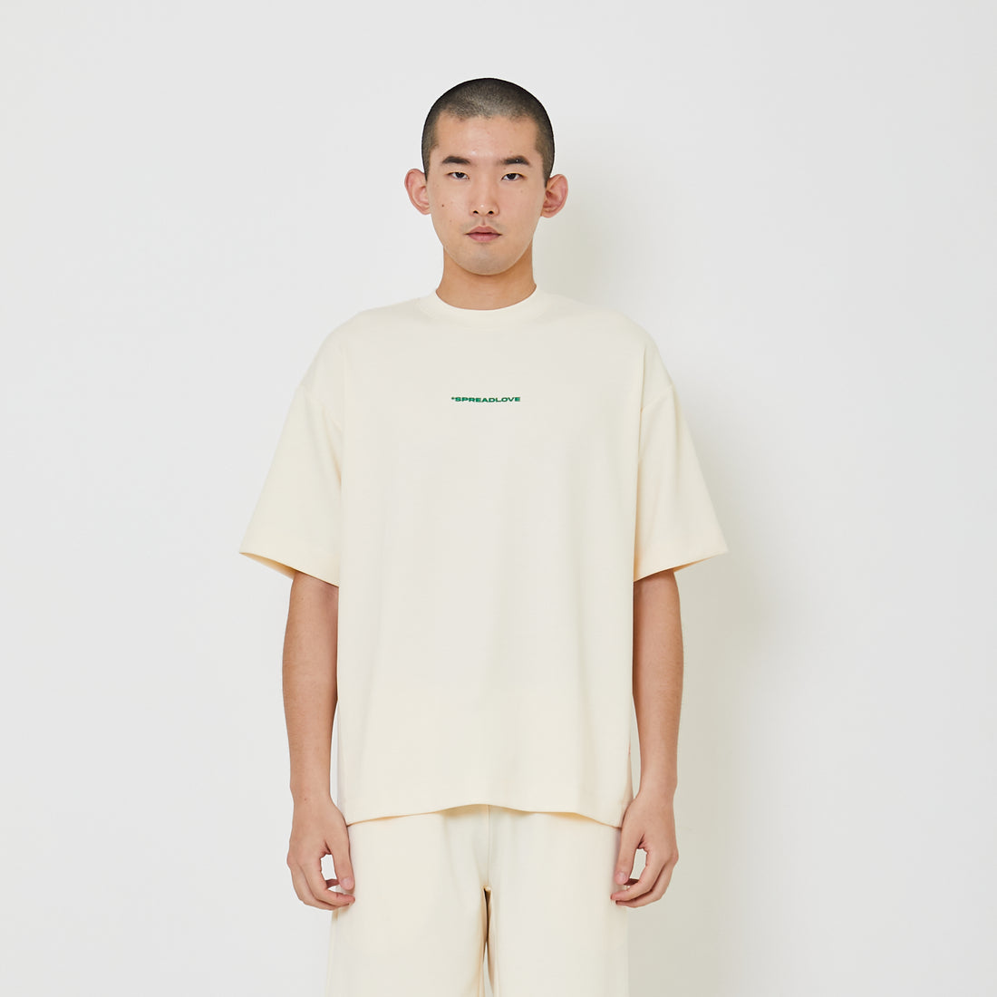 Men Oversized Pique Top - Cream - SM2406099B