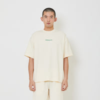 Men Oversized Pique Top - Cream - SM2406099B