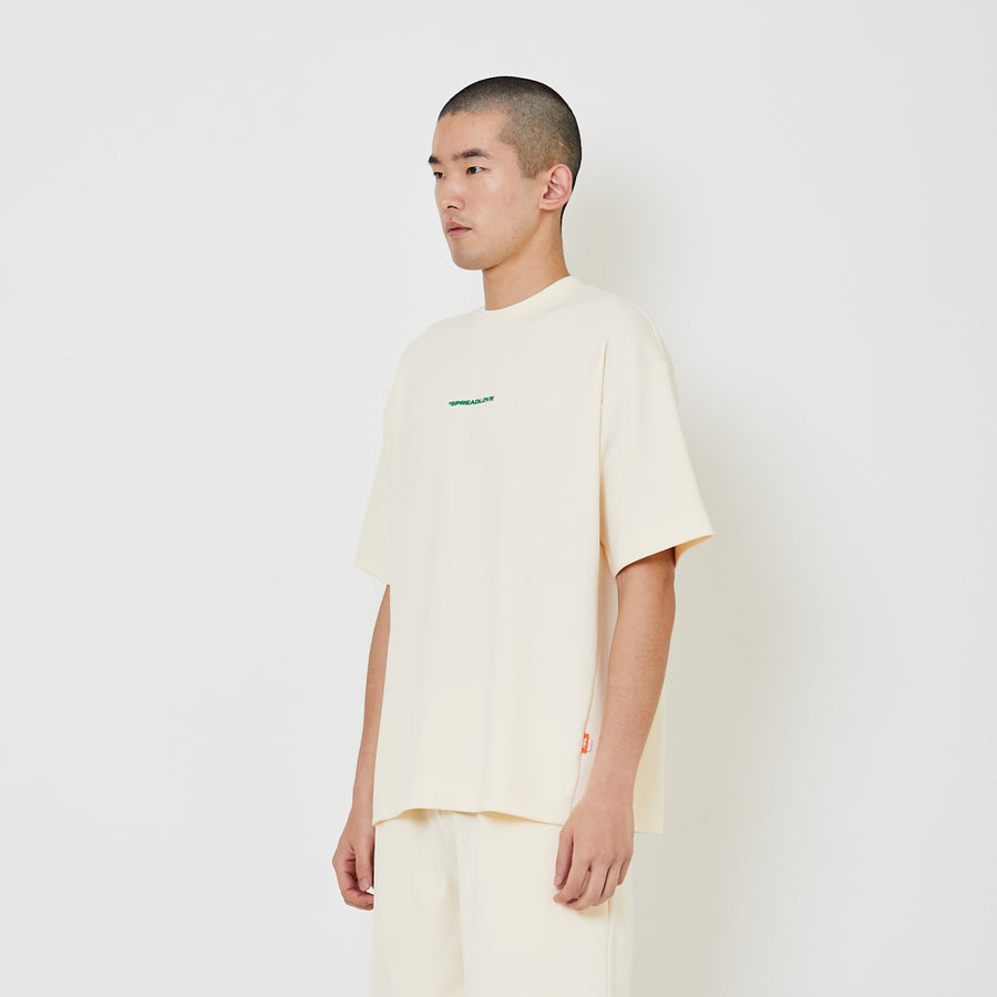 Men Oversized Pique Top - Cream - SM2406099B