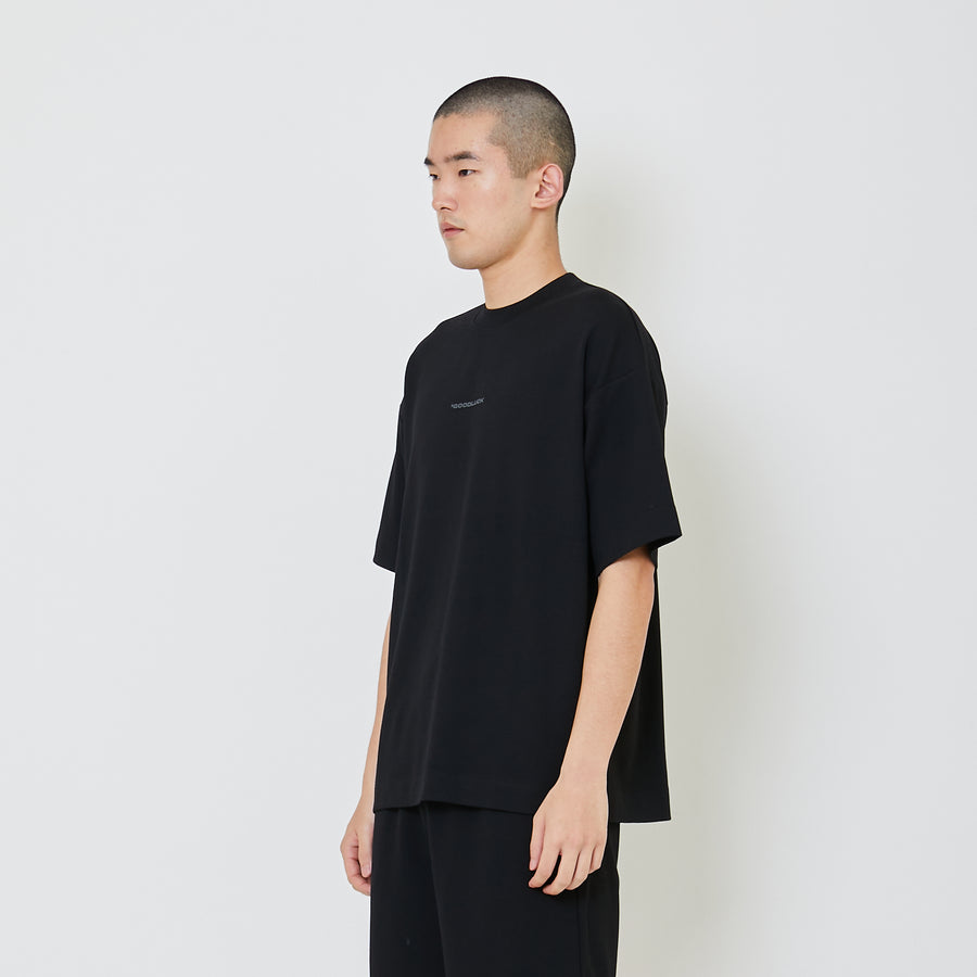 Men Oversized Pique Top - Black - SM2406099D