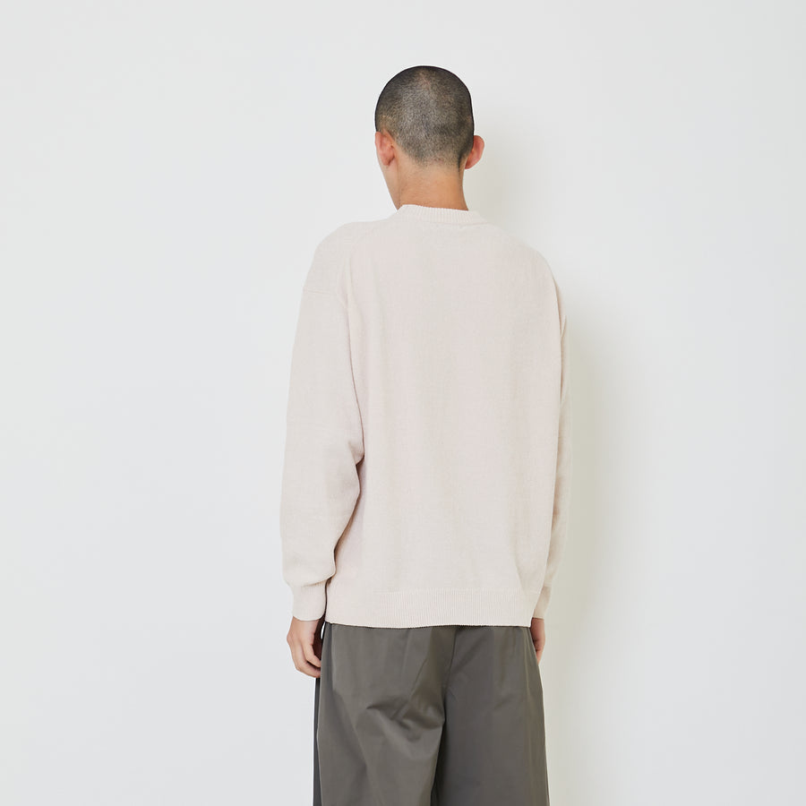 Men Oversized Sweater - Beige - SM2406102A