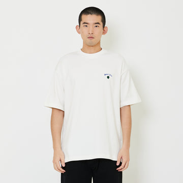 Men Embroidery Oversized Tee - Off White - SM2407116A