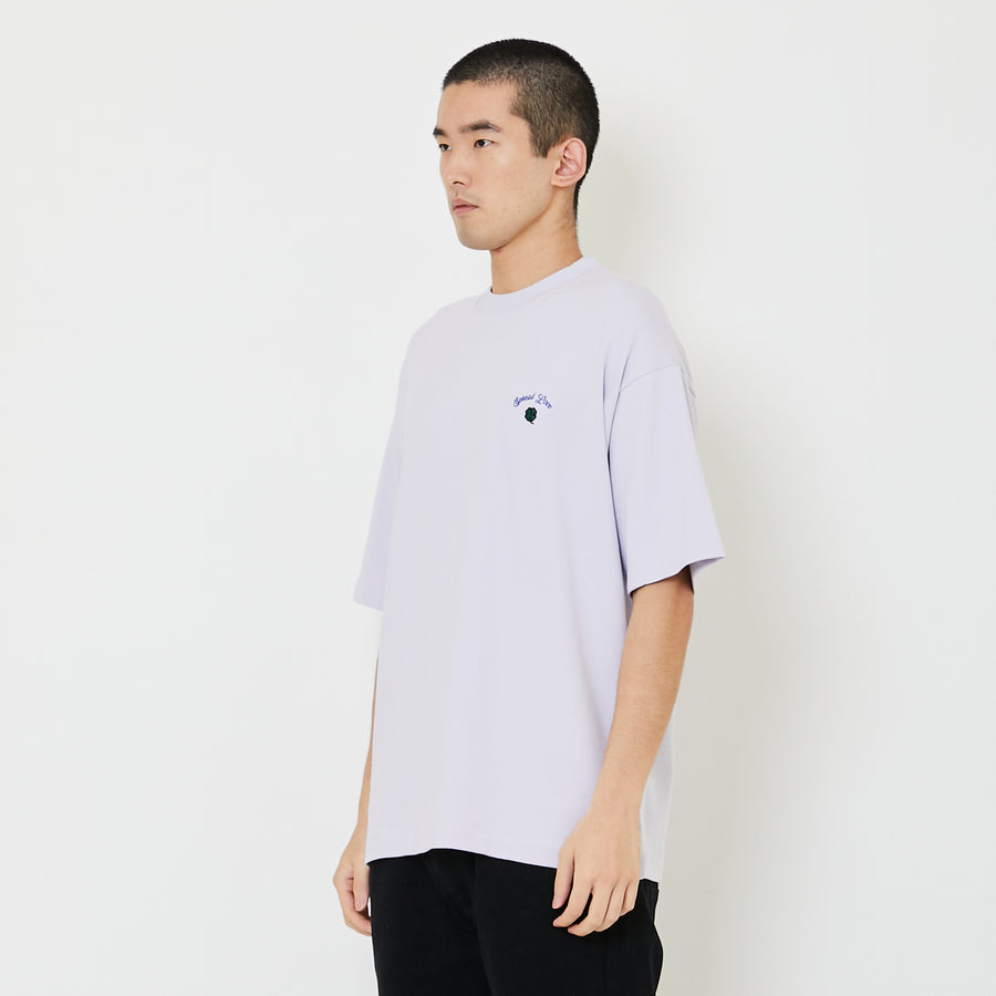 Men Embroidery Oversized Tee - Purple - SM2407116B