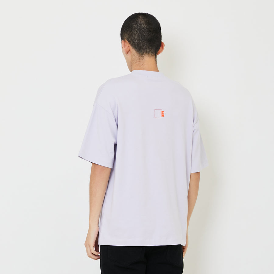 Men Embroidery Oversized Tee - Purple - SM2407116B